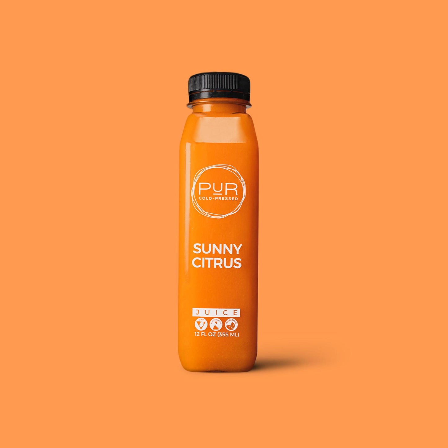 PUR juice cleanse cold pressed juice SUNNY CITRUS COLD PRESSED JUICE Sunny Citrus Juice | Carrot Ginger Cold Pressed Juice | PUR Individual Juice